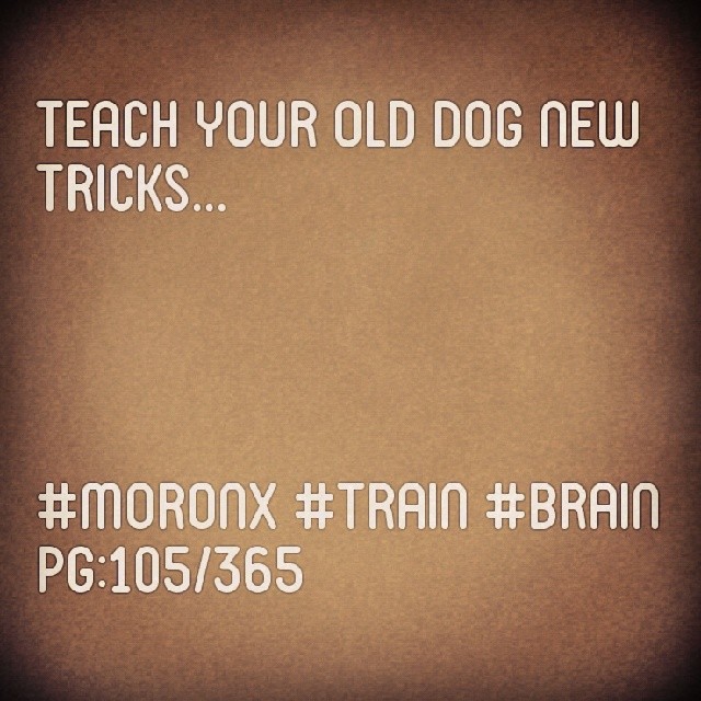 Teach your old dog new tricks... #moronx #train #brain
pg:105/365