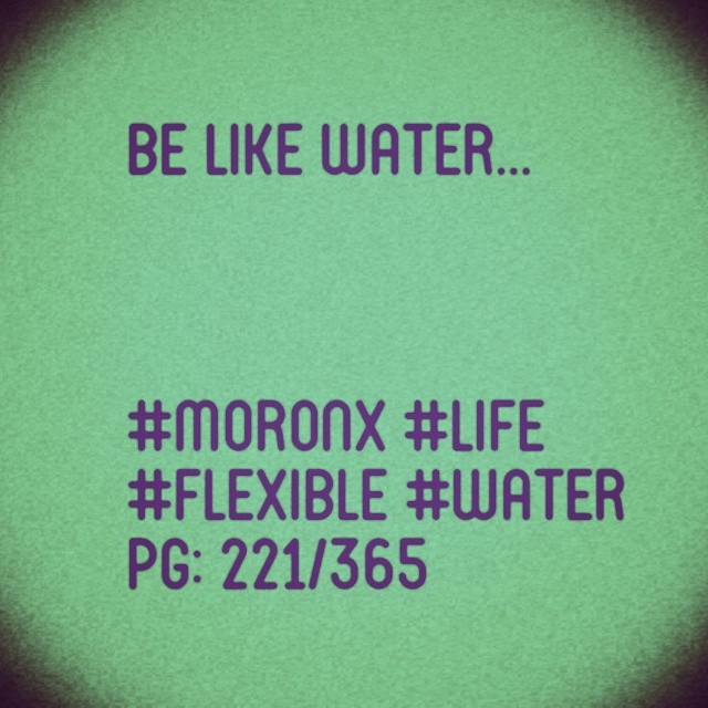 Be like water... #moronX #life
#flexible #water
pg: 221/365